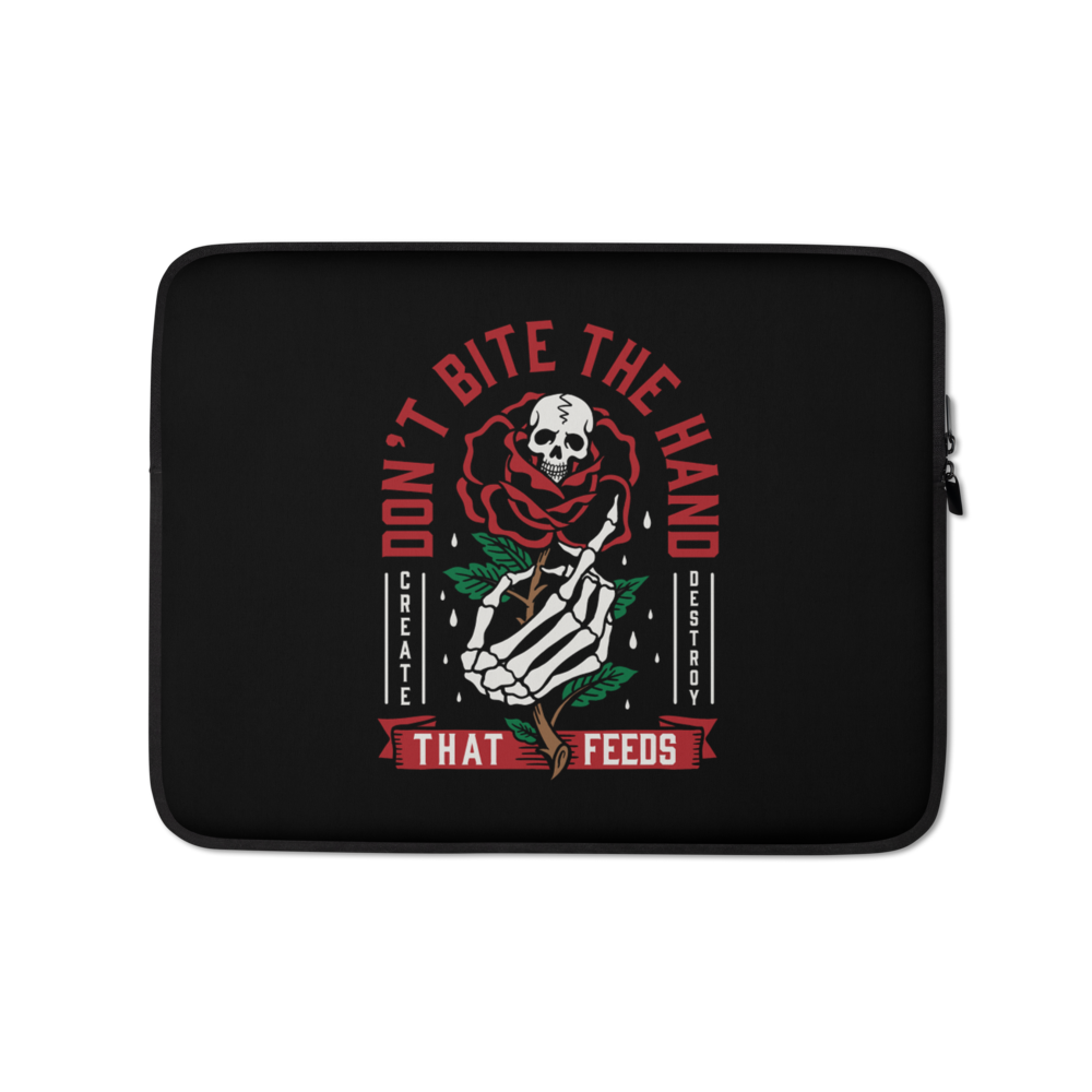 13″ Don't Bite The Hand That Feeds Laptop Sleeve by Design Express