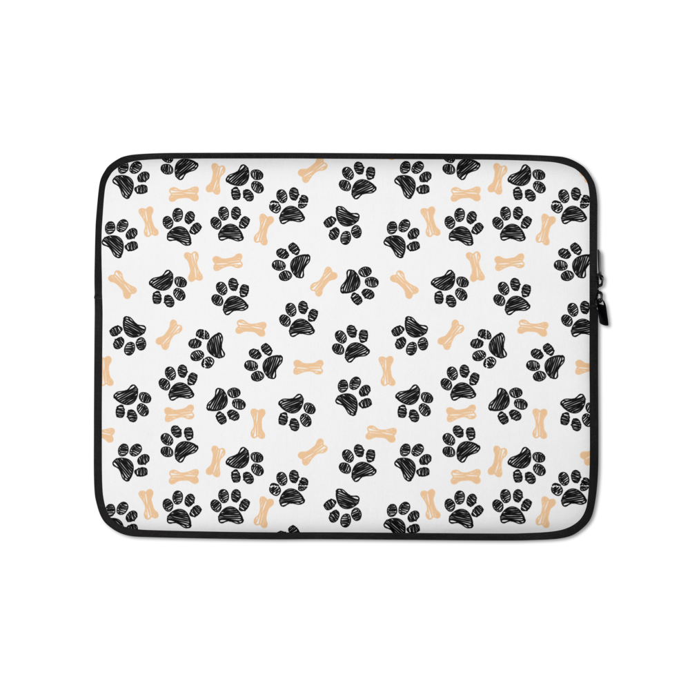 13″ Dog Paws and Bones Pattern Laptop Sleeve by Design Express