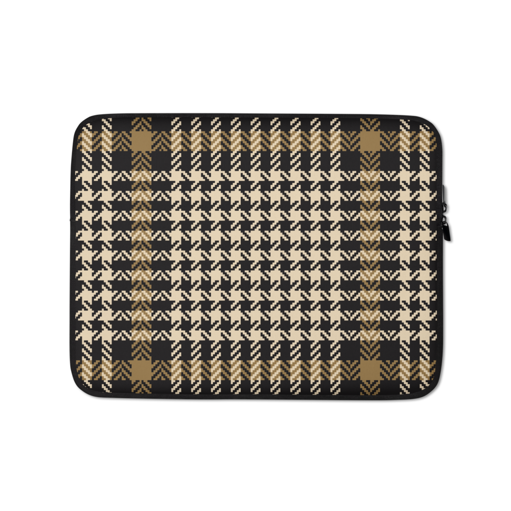 13″ Herringbone Glen Plaid Pattern Laptop Sleeve by Design Express