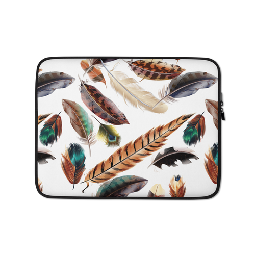 13″ Feathers Pattern Laptop Sleeve by Design Express