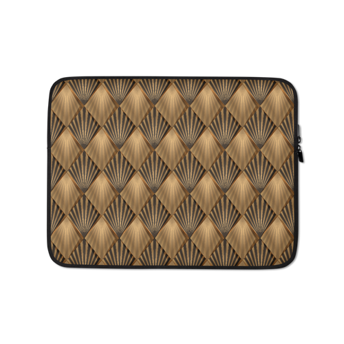 13″ Golden Art Deco Pattern Laptop Sleeve by Design Express