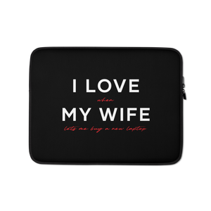 13″ I Love My Wife (Funny) Laptop Sleeve by Design Express