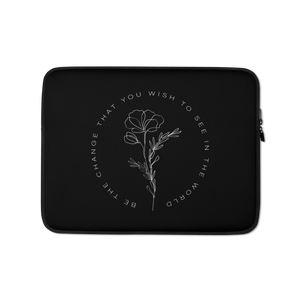 13″ Be the change that you wish to see in the world Black Laptop Sleeve by Design Express