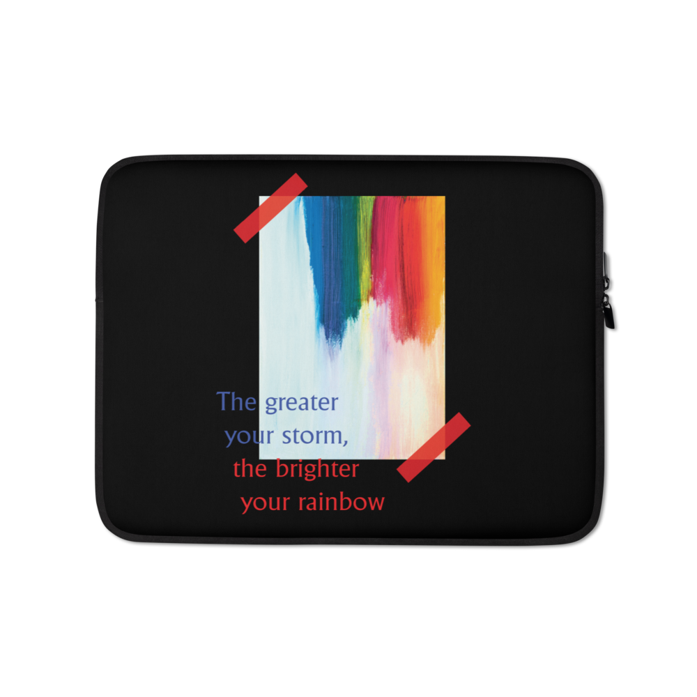 13″ Rainbow Laptop Sleeve Black by Design Express