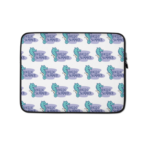 13″ Seahorse Hello Summer Laptop Sleeve by Design Express