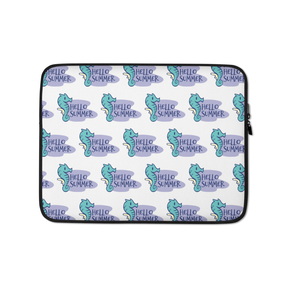 13″ Seahorse Hello Summer Laptop Sleeve by Design Express