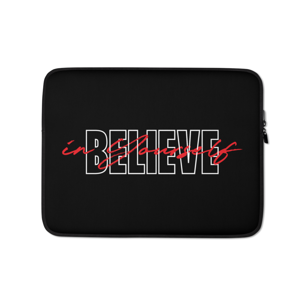 13″ Believe in yourself Typography Laptop Sleeve by Design Express