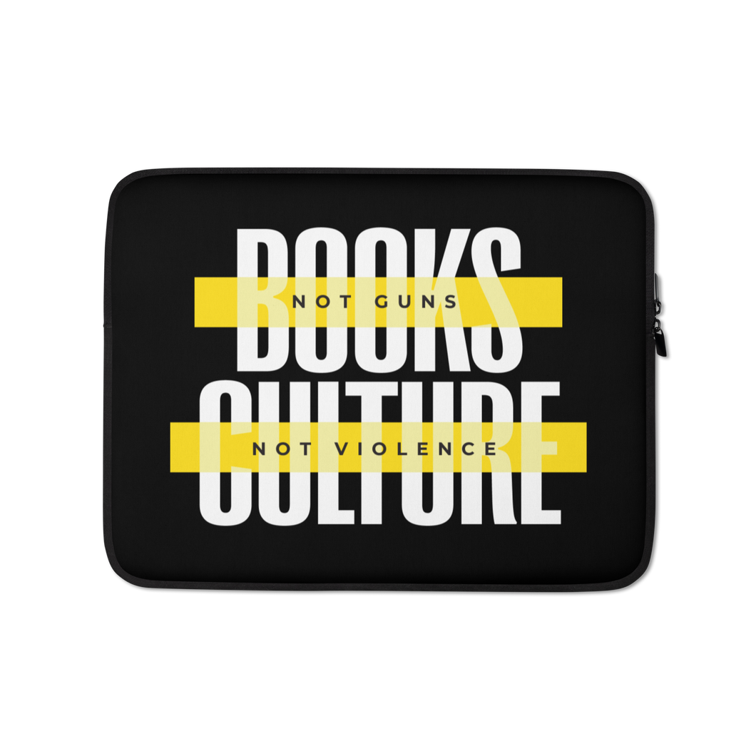 13″ Books not Guns, Culture not Violence Laptop Sleeve by Design Express