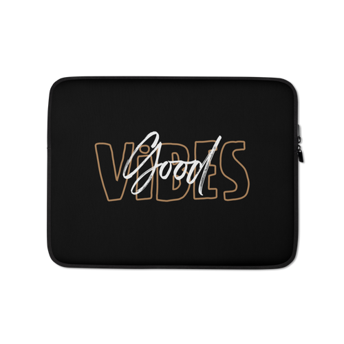 13″ Good Vibes Typo Laptop Sleeve by Design Express