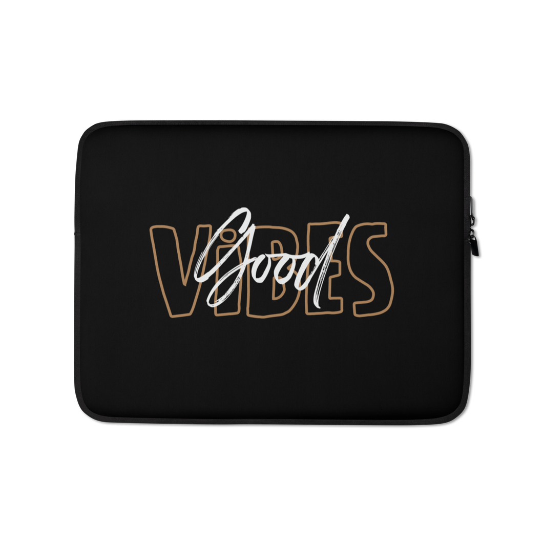 13″ Good Vibes Typo Laptop Sleeve by Design Express