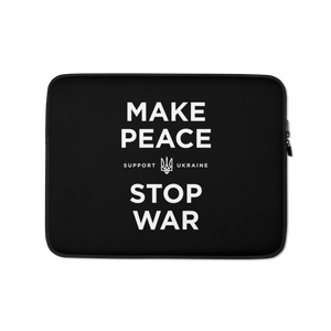 13″ Make Peace Stop War (Support Ukraine) Black Laptop Sleeve by Design Express