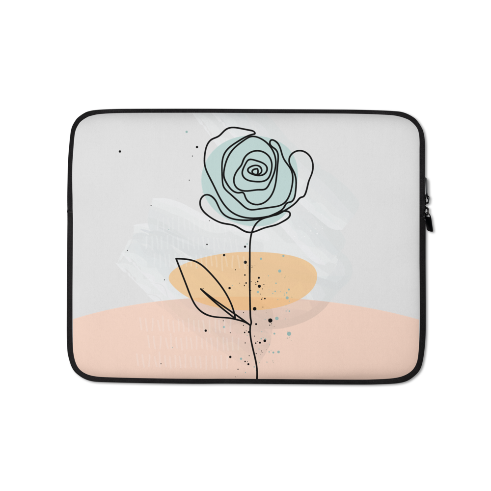 13 in Pasty Flower Line Laptop Sleeve by Design Express