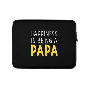 13 in Happiness is Being a Papa (Funny) Laptop Sleeve by Design Express