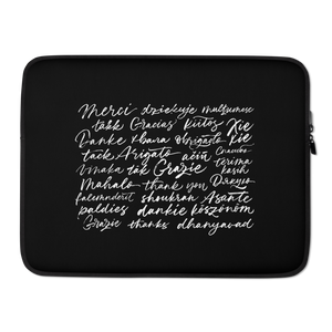 15″ Thank You Various Language Laptop Sleeve by Design Express