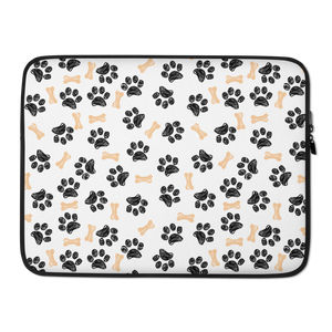 15″ Dog Paws and Bones Pattern Laptop Sleeve by Design Express