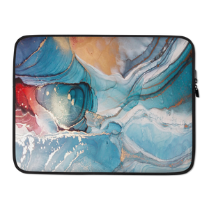 15″ Colorful Marble Liquid ink Art Full Print Laptop Sleeve by Design Express