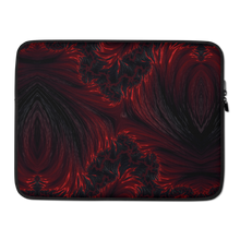 15″ Black Red Fractal Art Laptop Sleeve by Design Express