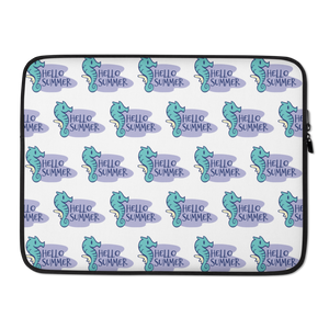 15″ Seahorse Hello Summer Laptop Sleeve by Design Express