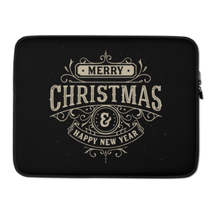 15″ Merry Christmas & Happy New Year Laptop Sleeve by Design Express