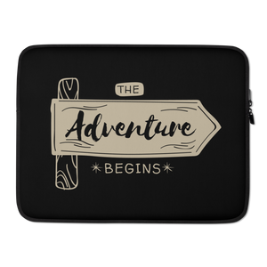 15″ the Adventure Begin Laptop Sleeve by Design Express