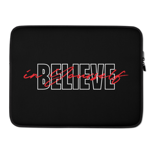 15″ Believe in yourself Typography Laptop Sleeve by Design Express