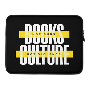 15″ Books not Guns, Culture not Violence Laptop Sleeve by Design Express