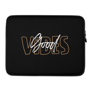 15″ Good Vibes Typo Laptop Sleeve by Design Express