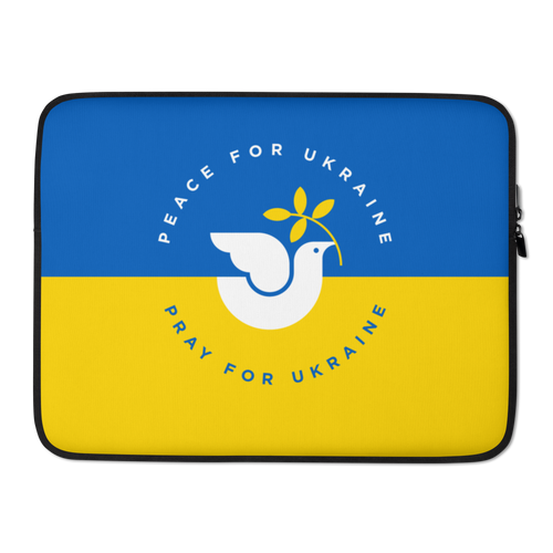 15″ Peace For Ukraine Laptop Sleeve by Design Express