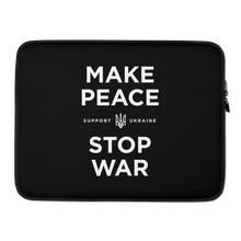 15″ Make Peace Stop War (Support Ukraine) Black Laptop Sleeve by Design Express