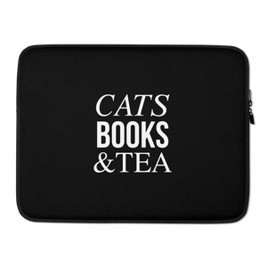 15 in Cats Books Tea (Funny) Laptop Sleeve by Design Express