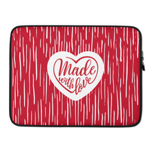 15 in Made With Love (Heart) Laptop Sleeve by Design Express