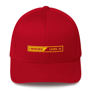 Red / S/M I Reached Level 13 Loading Structured Twill Cap by Design Express