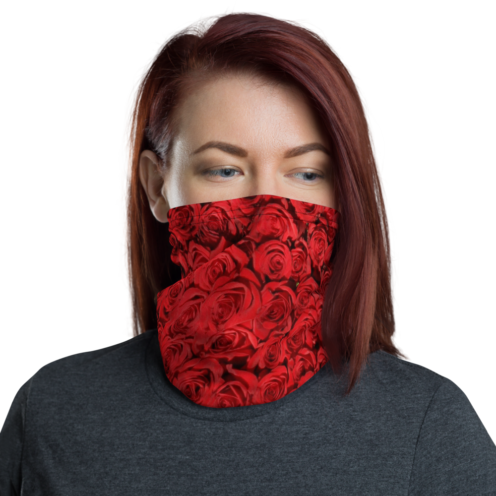 Default Title Red Rose Pattern Neck Gaiter Masks by Design Express