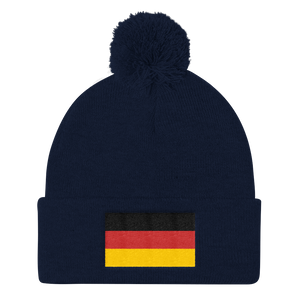 Navy Germany Flag Pom Pom Knit Cap by Design Express