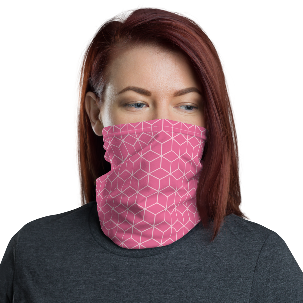 Default Title Diamond Candy Pink Pattern Neck Gaiter Masks by Design Express