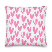 22×22 Pink Heart Pattern Premium Pillow by Design Express