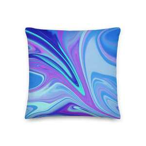 18×18 Purple Blue Watercolor Premium Pillow by Design Express