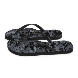 Dark Grey Digital Camouflage Flip-Flops by Design Express