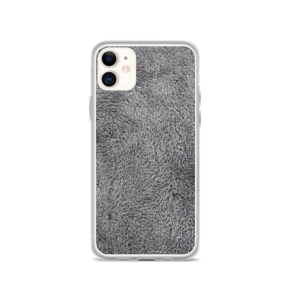 iPhone 11 Soft Grey Fur Print iPhone Case by Design Express