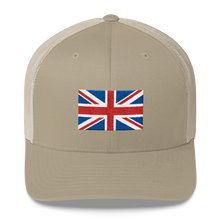 Khaki United Kingdom Flag "Solo" Trucker Cap by Design Express