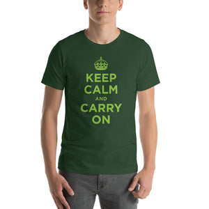 Forest / S Keep Calm and Carry On (Green) Short-Sleeve Unisex T-Shirt by Design Express