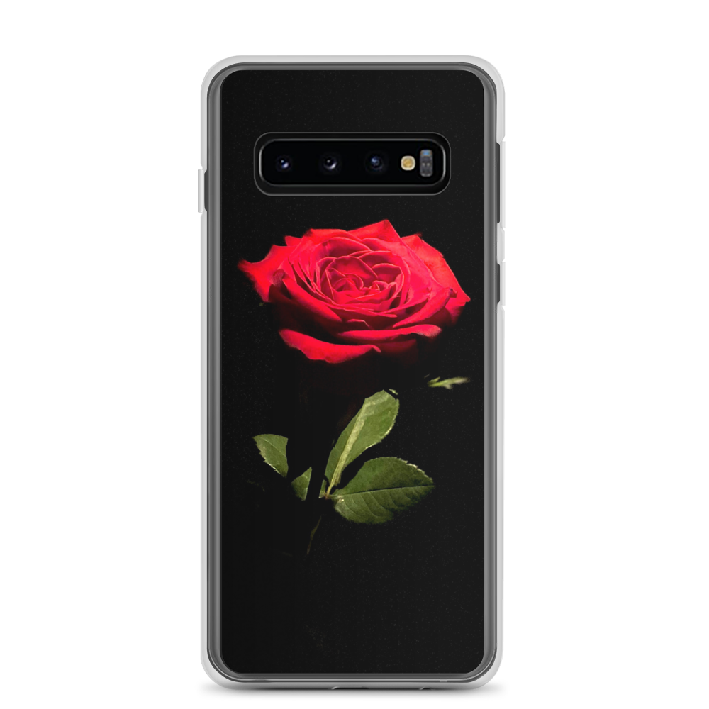 Samsung Galaxy S10 Red Rose on Black Samsung Case by Design Express