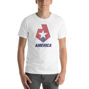White / S America "Star & Stripes" Short-Sleeve Unisex T-Shirt by Design Express