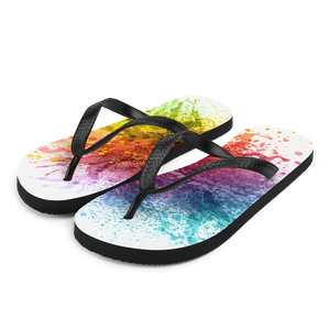 S Rainbow Paint Splash Flip-Flops by Design Express