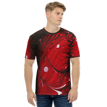 XS Black Red Abstract Men's T-shirt by Design Express