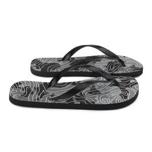 Grey Black Camoline Flip-Flops by Design Express