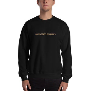 Black / S United States Of America Eagle Illustration Reverse Gold Backside Sweatshirt by Design Express