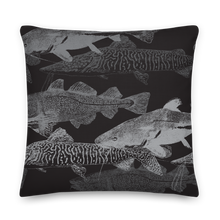 22×22 Grey Black Catfish Square Premium Pillow by Design Express