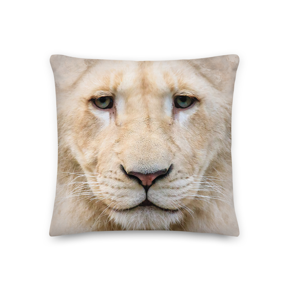 18×18 White Lion Premium Pillow by Design Express