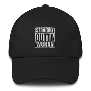 Default Title Straight Outta Wuhan Baseball Black Cap (100% Made in the USA 🇺🇸) Baseball Caps by Design Express